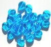 25 12mm Aqua Twisted Disk Beads